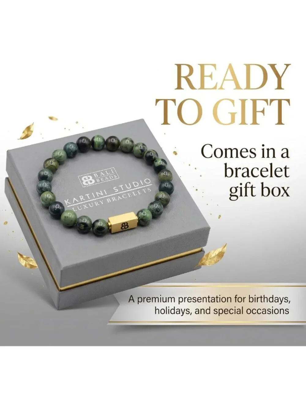 Stylish Dark Green Jade Bead Bracelet for Men - Unique Men's Jewelry Accessory